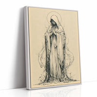 Madonna in Vines — Fluid Ink Devotional Drawing