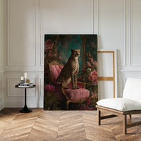 Regal Gaze Amidst Floral Splendor