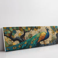 Peacock Among Painted Leaves