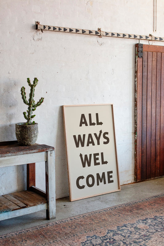 All Ways Welcome Modern Typography Print