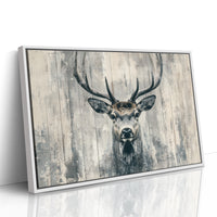 Noble Stag Against Winter Wood