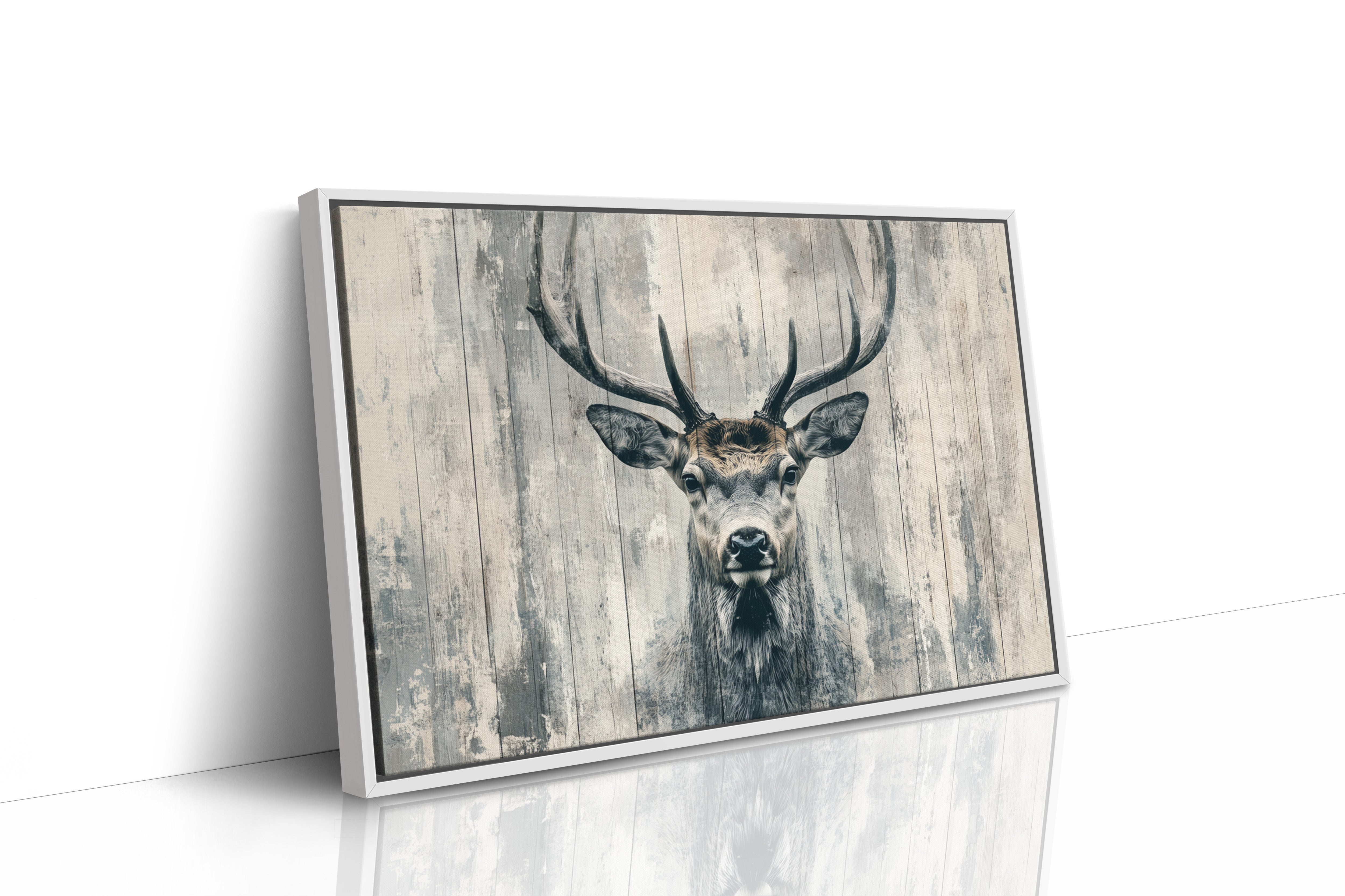 Noble Stag Against Winter Wood
