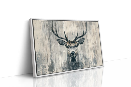 Noble Stag Against Winter Wood