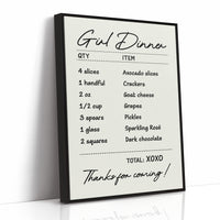 Girl Dinner, Itemized
