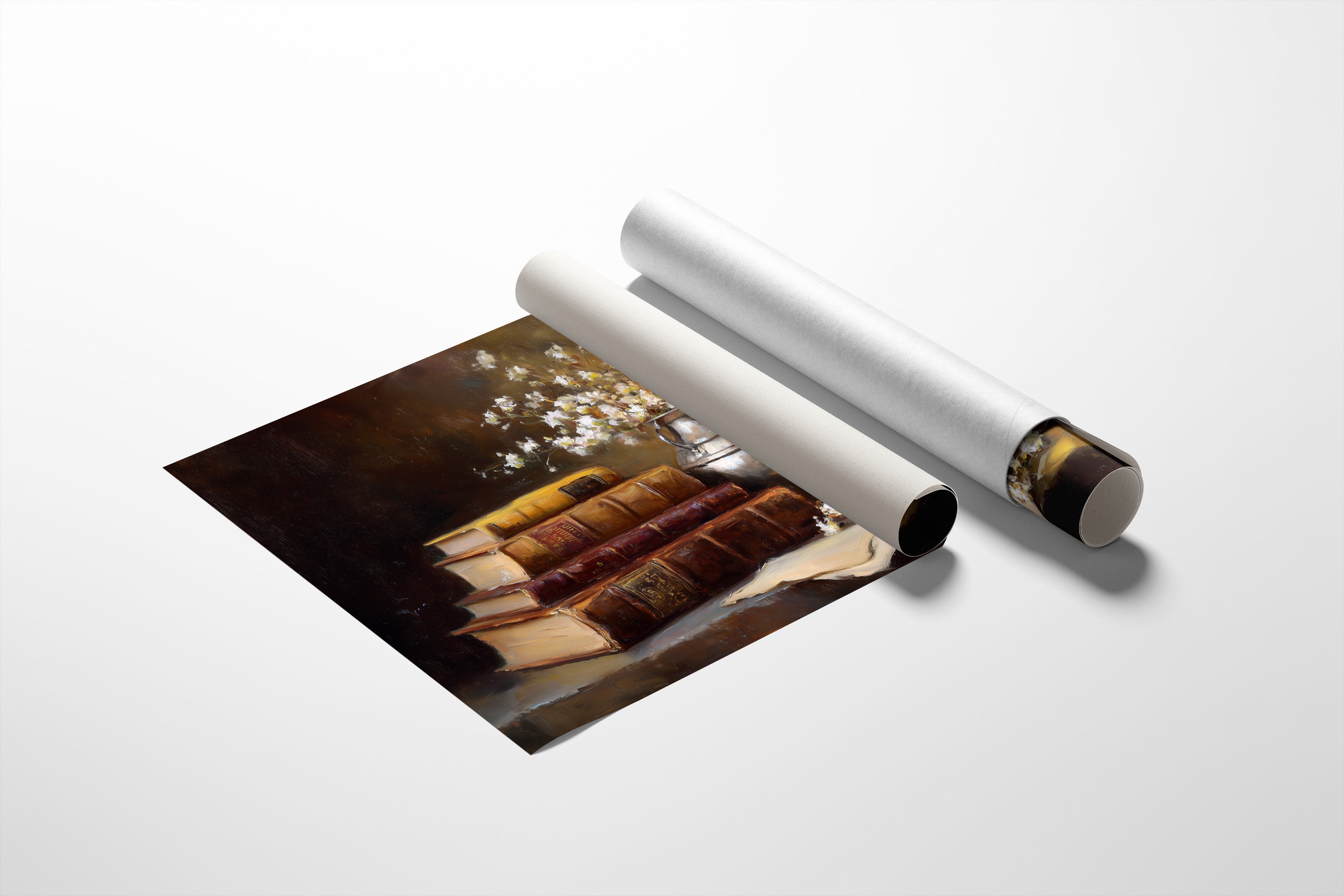 Scholar's Candlelight Among Dusty Tomes