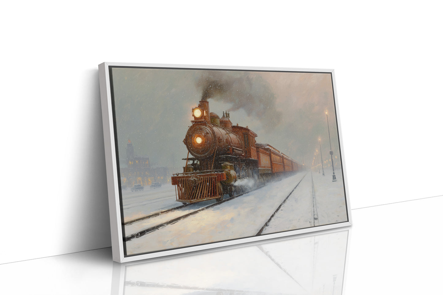 Iron Horse Glows Through Winter Night