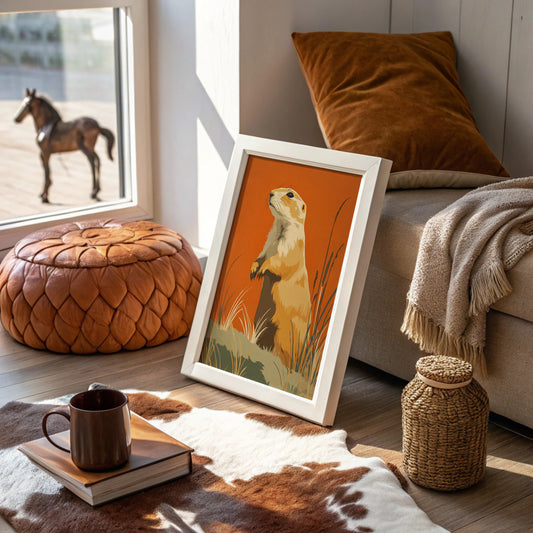 Prairie Dog Watches Autumn Unfold