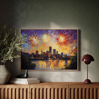 City Lights Dance With Fireworks Above