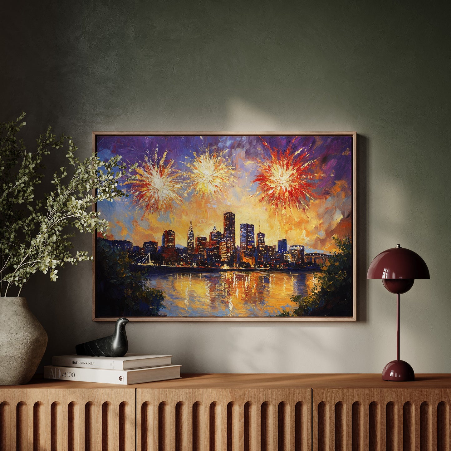City Lights Dance With Fireworks Above