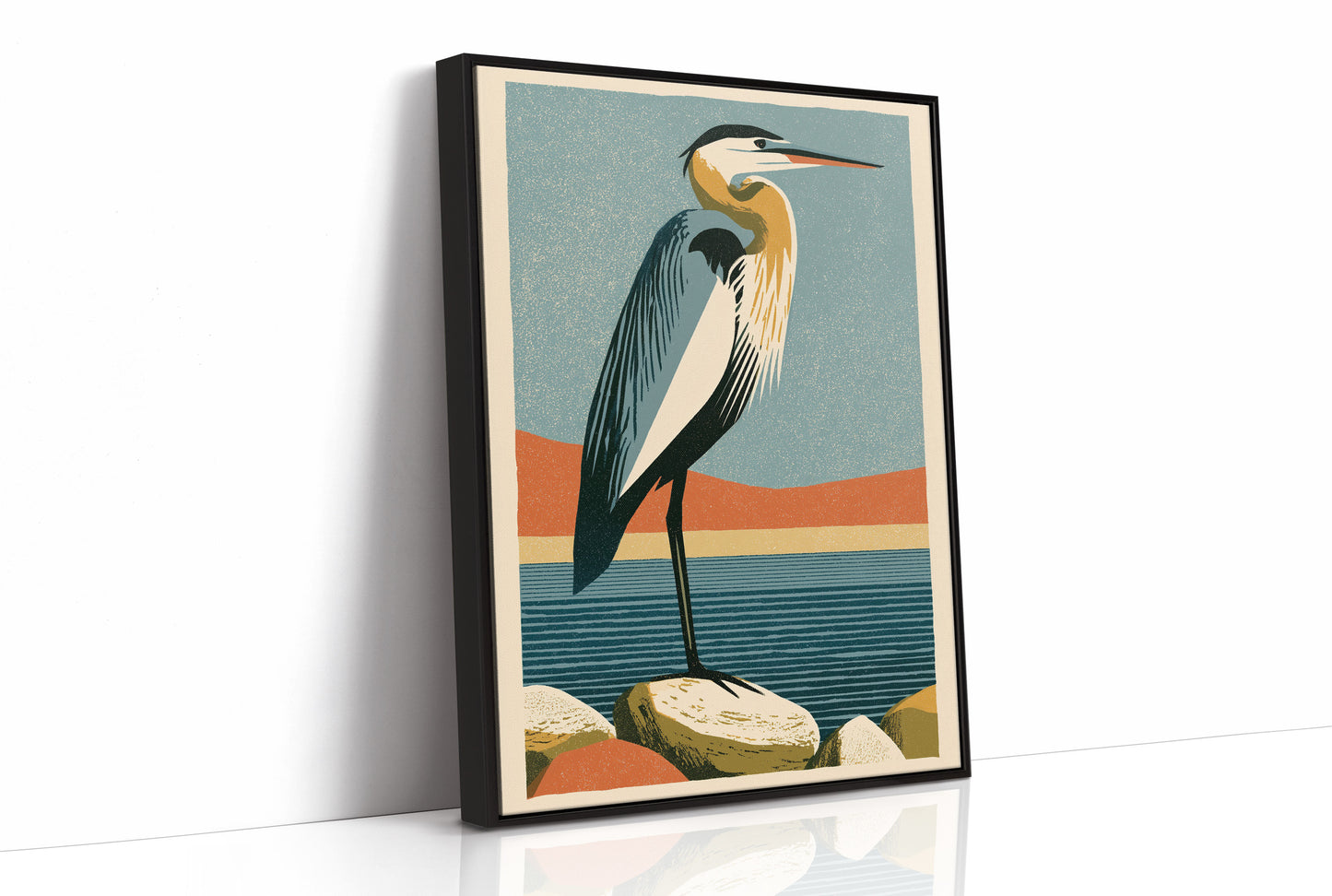 Coastal Heron at the Water's Edge