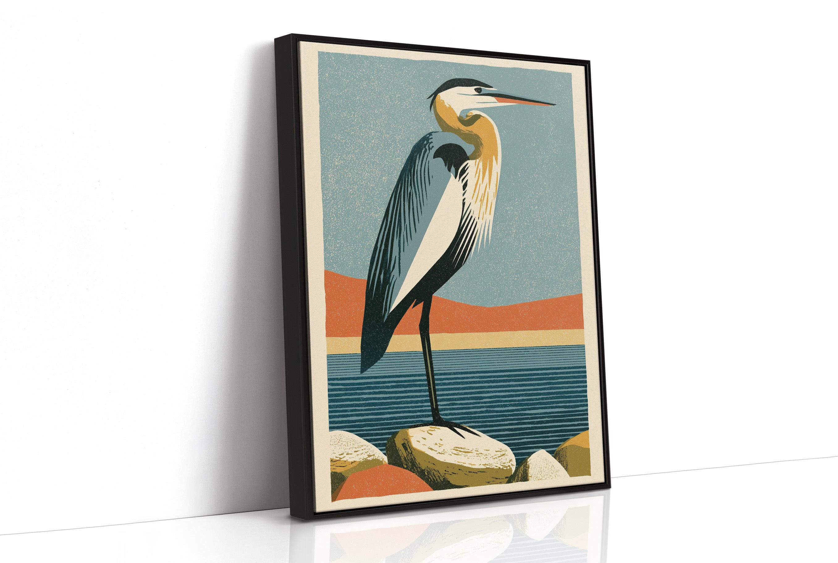 Coastal Heron at the Water's Edge