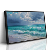 Turquoise Tides Meet Storm Clouds