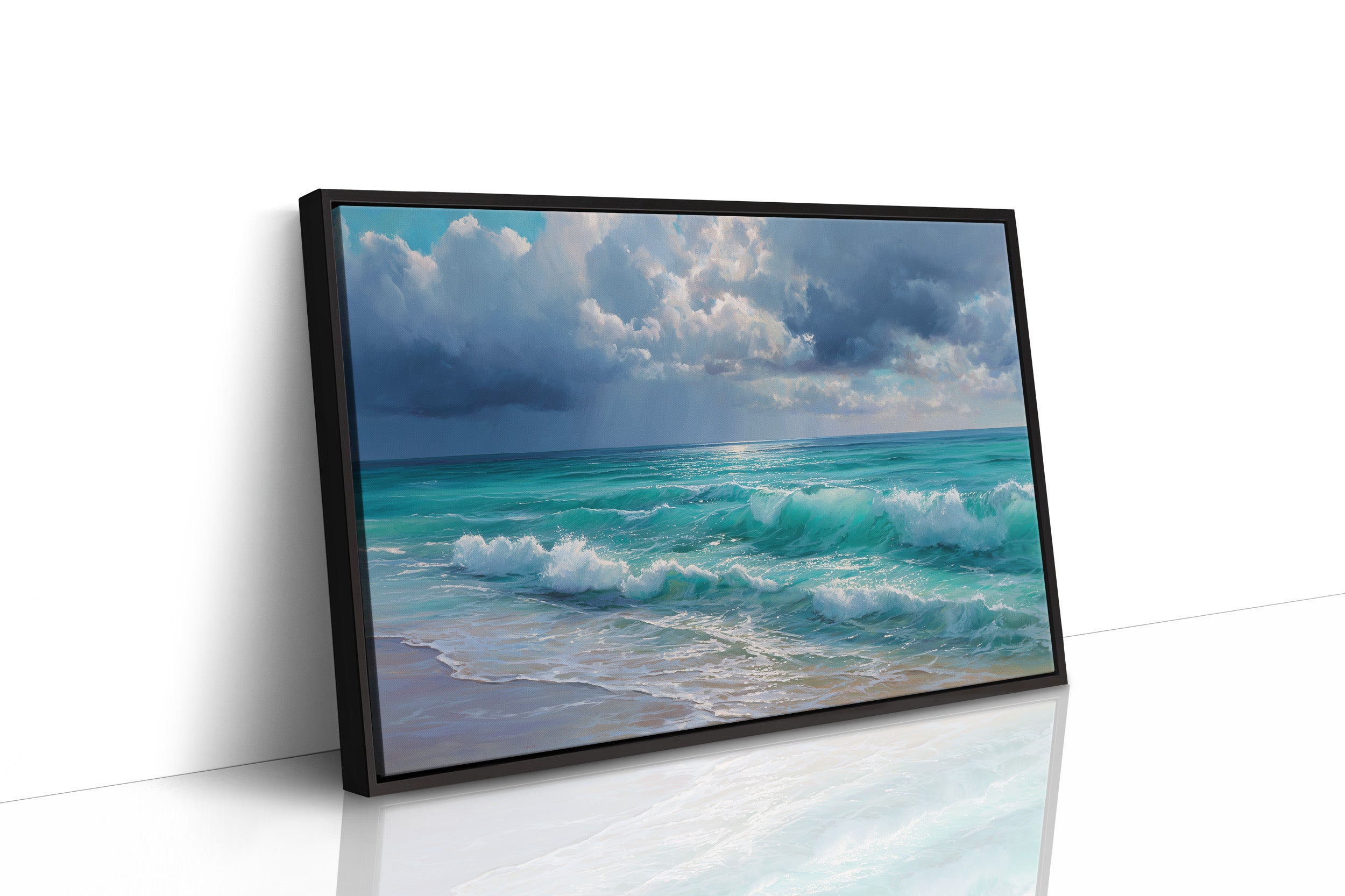 Turquoise Tides Meet Storm Clouds