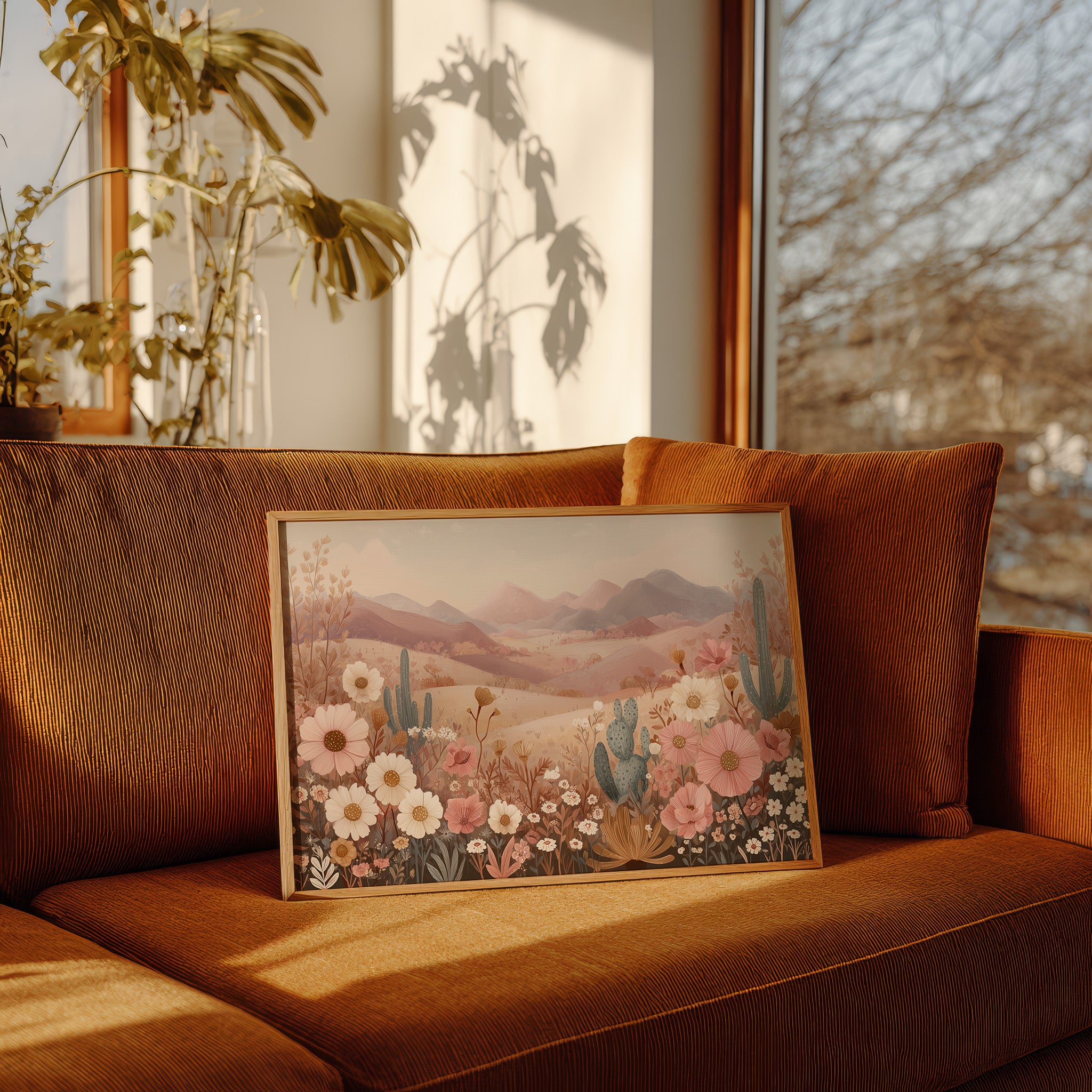 Desert Blooms Dance Among Mountains
