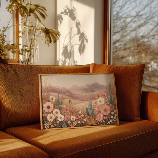 Desert Blooms Dance Among Mountains