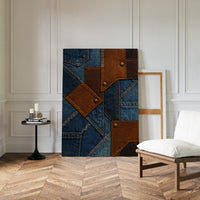 Western Patchwork Denim and Leather Print