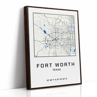 Fort Worth, Mapped in Navy & Gold