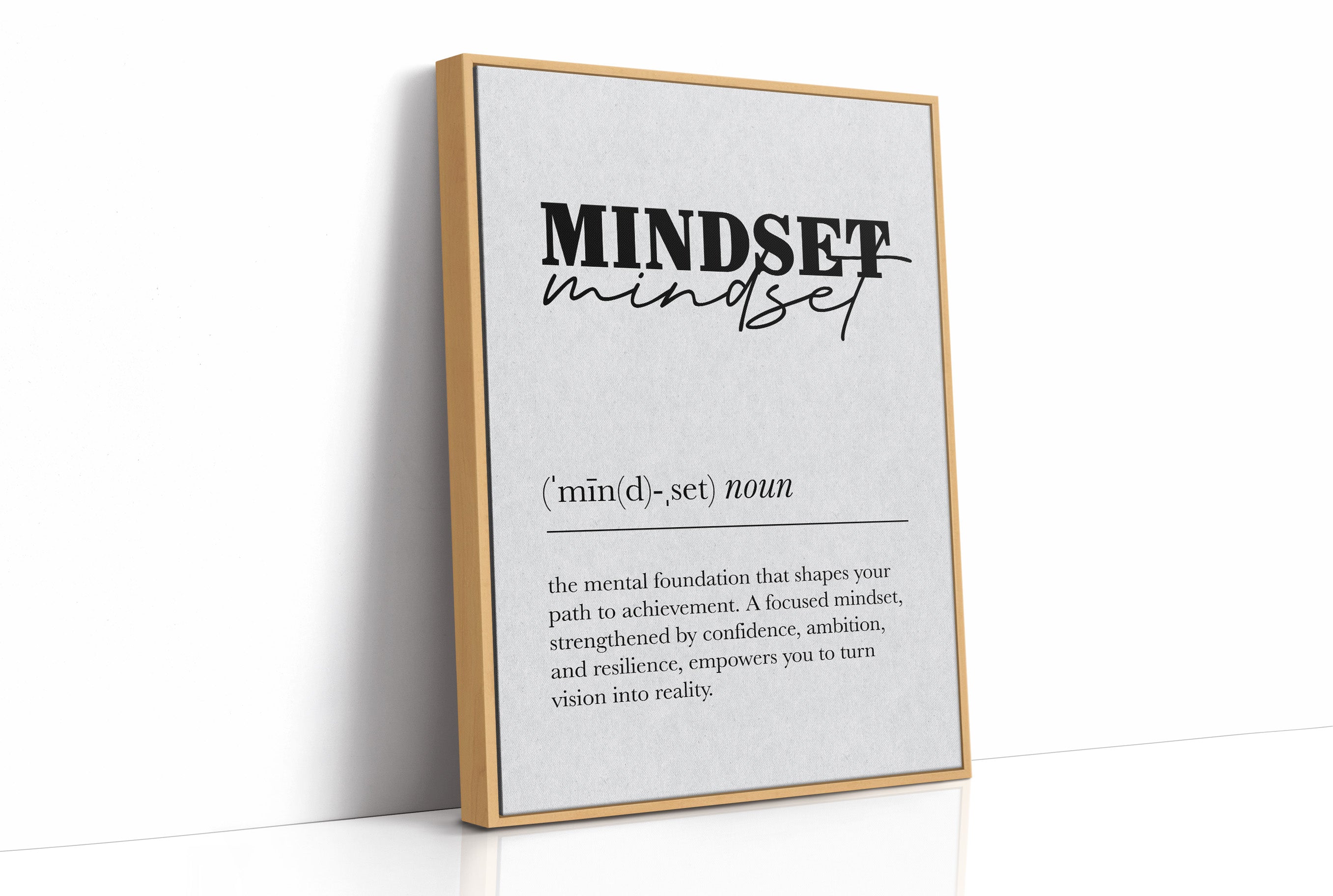 Mindset Definition Minimalist Typography Print