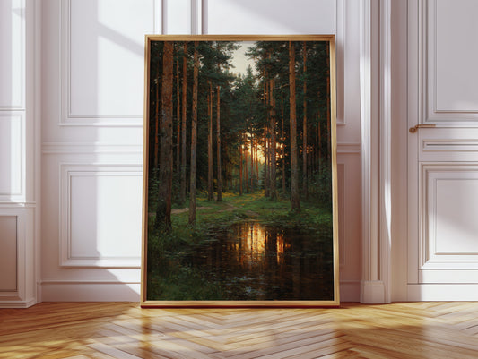 Sunset Embrace Among the Pines