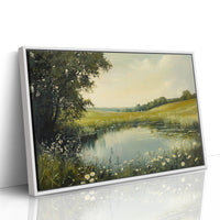 Daisies Dance By Summer's Pond