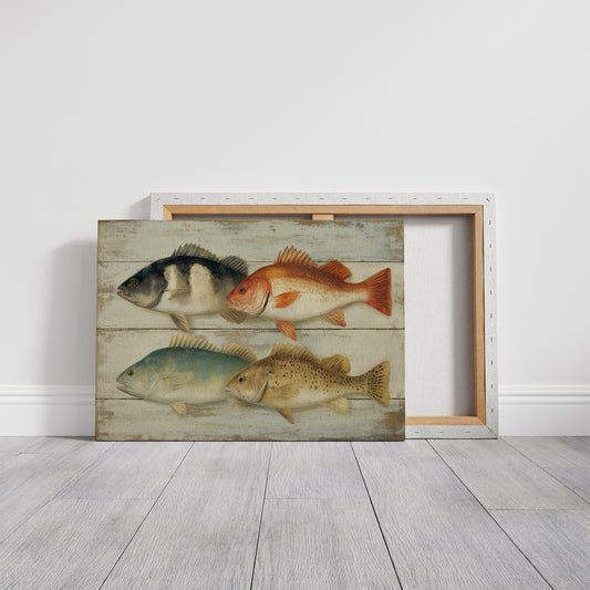 Coastal Catch On Weathered Boards