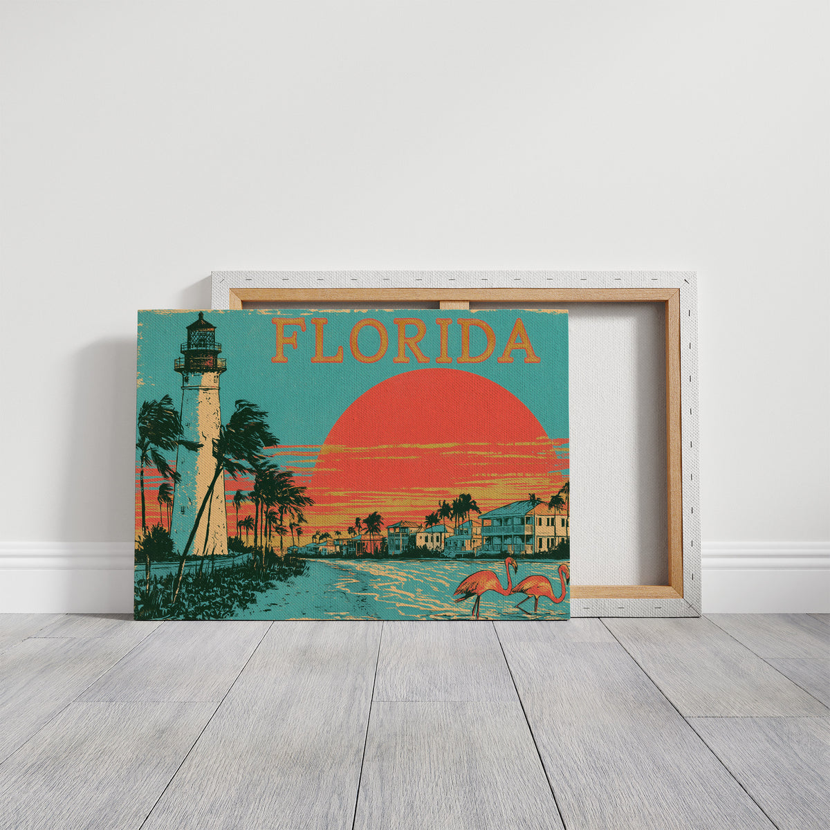 Florida Sunset Flamingo Shore