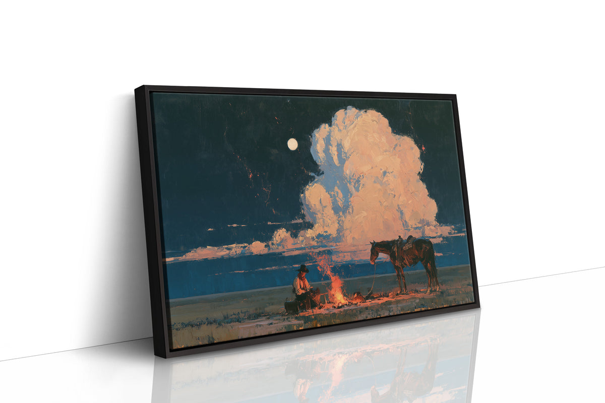 Campfire Under a Towering Cloud