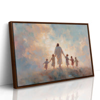 Children Walk Into Golden Light