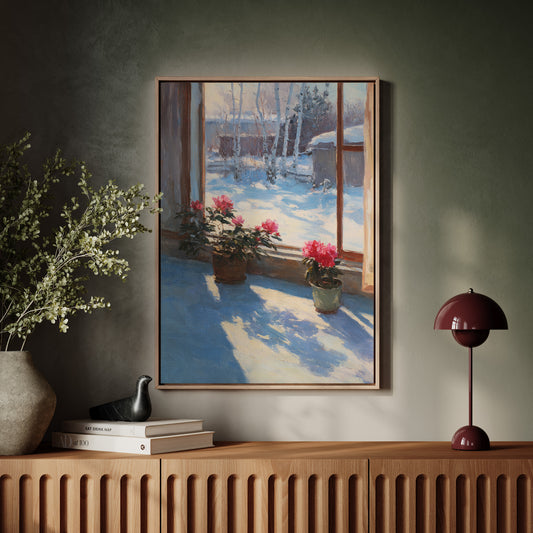 Winter's Embrace Through Tender Blooms