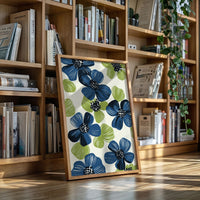 Summer Blossoms Drift In Navy