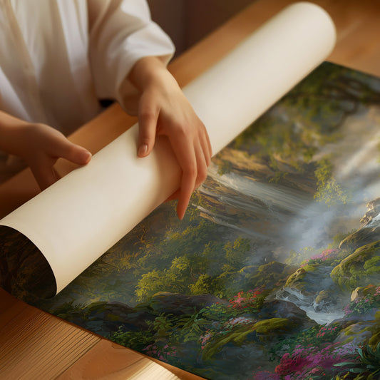 Cascading Waters Through Emerald Valleys