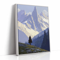 Solitary Wanderer Beneath Violet Peaks