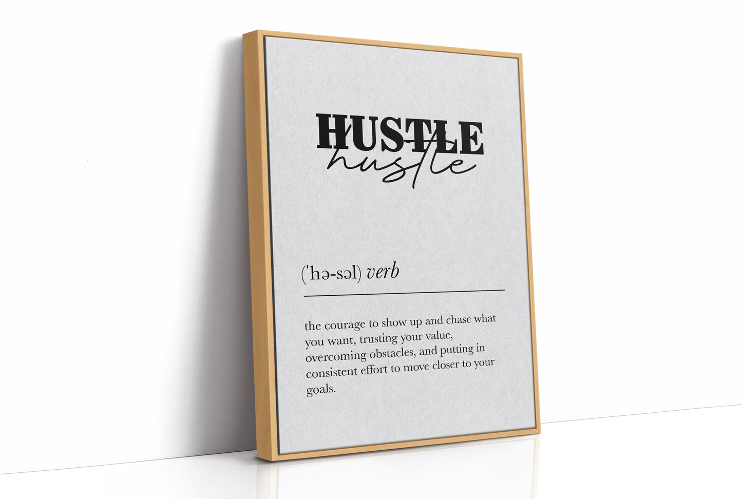Hustle Definition Minimalist Typography Print