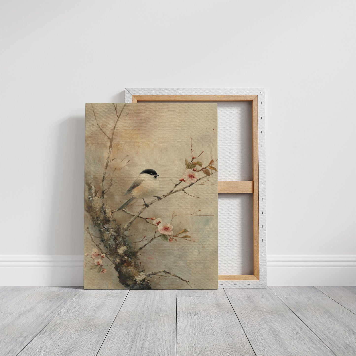 Little Bird Meets Cherry Blossom Spring