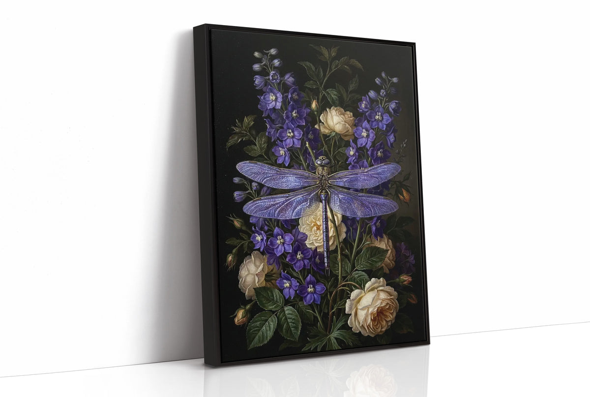 Dragonfly in the Delphinium