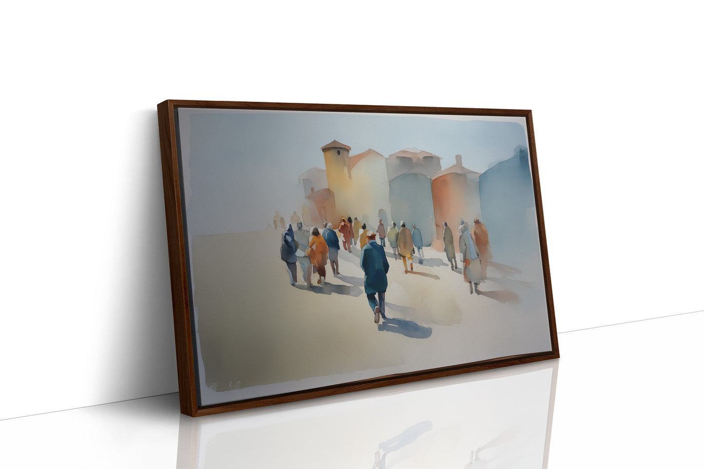 Mediterranean Promenade in Watercolor Haze