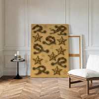 Western Spurs and Stars Vintage Print