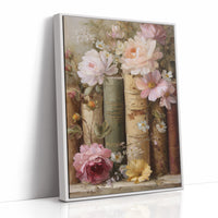 Peonies Rest Among Vintage Volumes