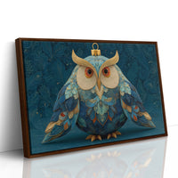 Ornament Owl in Blue and Gold