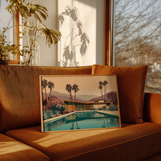 Desert Palms Mirror Modern Serenity