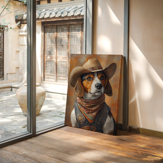 Deputy Beagle in Bandana and Hat