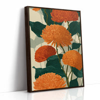 Orange Chrysanthemums Hold the Light