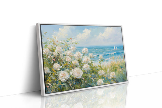 Coastal Roses Watch Sailboats Pass