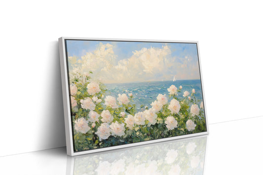 Coastal Roses Watch Distant Sails