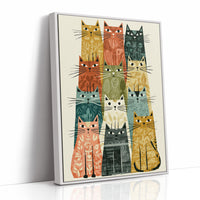Cat Stack: A Mid-Century Feline Chorus