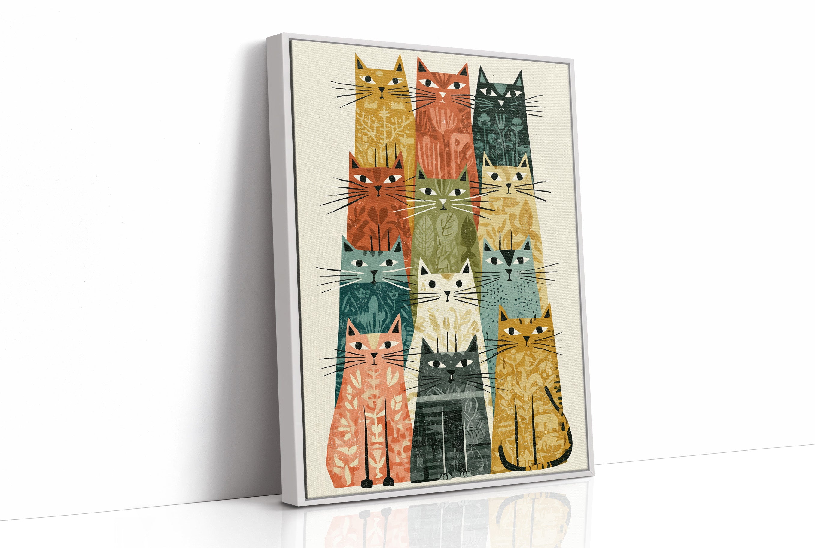 Cat Stack: A Mid-Century Feline Chorus