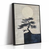 Zen Bonsai Tree Art – Minimalist Japanese Wall Print