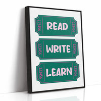 Read Write Learn Ticket Art