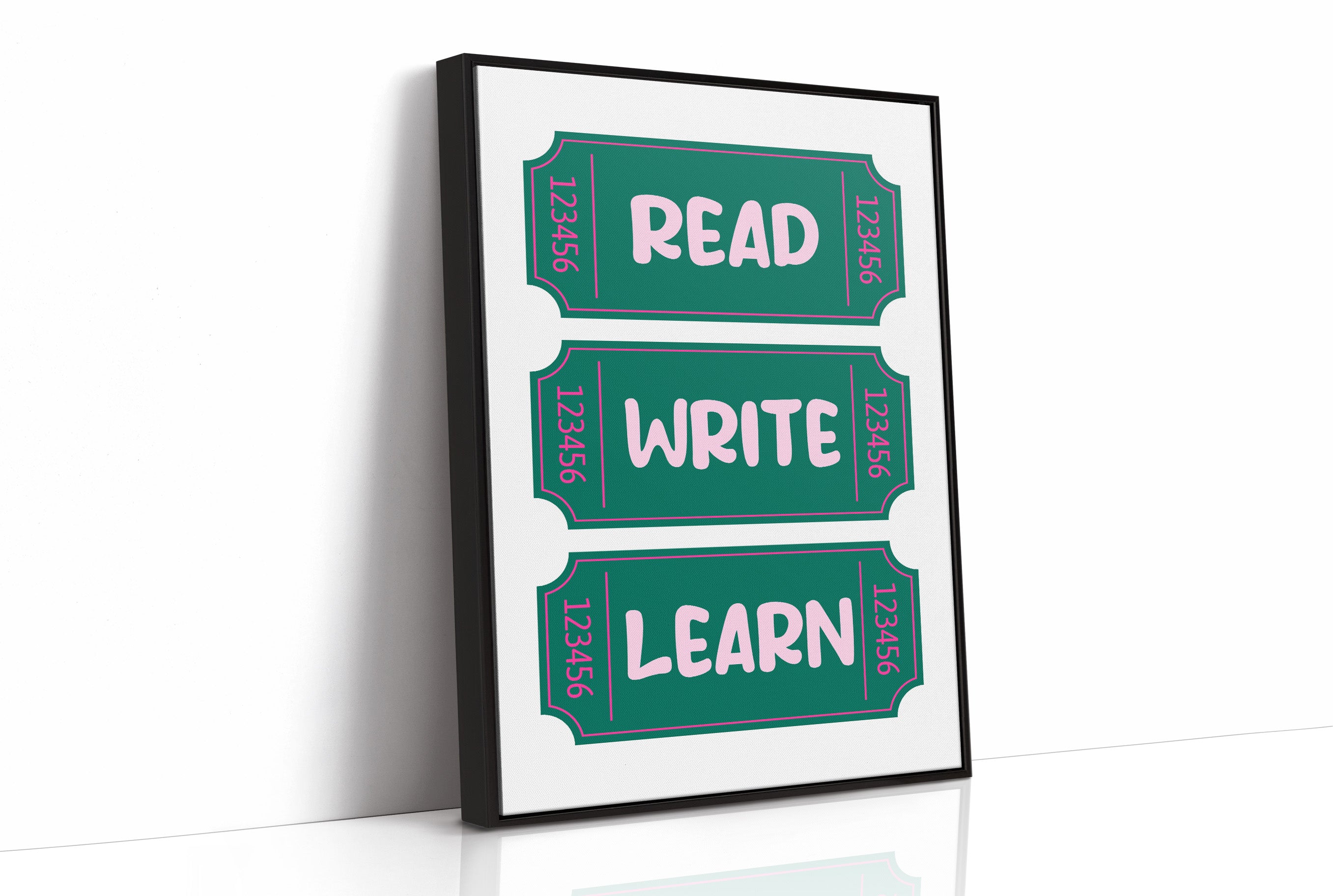 Read Write Learn Ticket Art