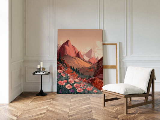 Mountains Embrace Their Floral Veil